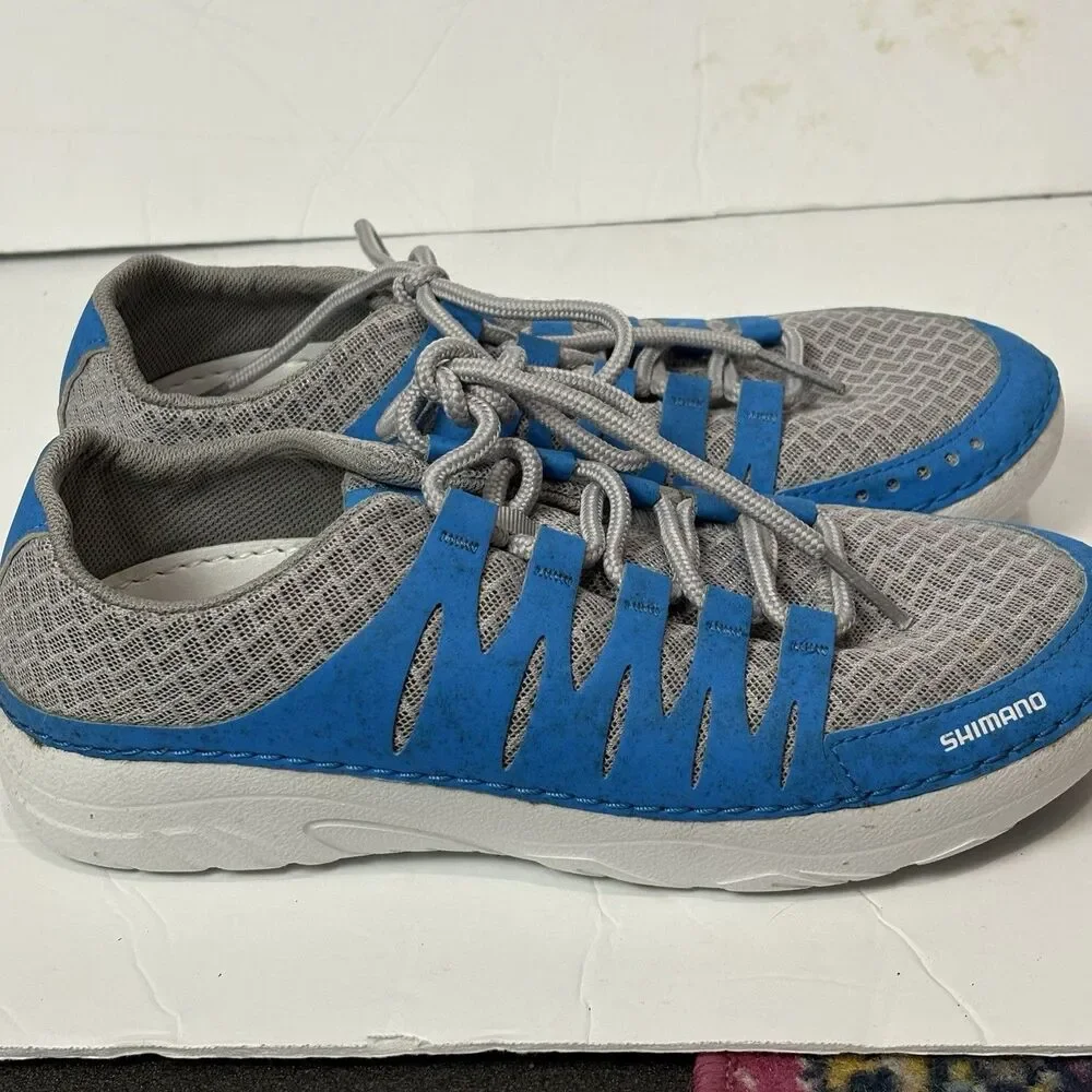 Shimano EVAIR Boat Shoe Men’s SIZE‎ 7 Blue/Grey Coastal Nautical